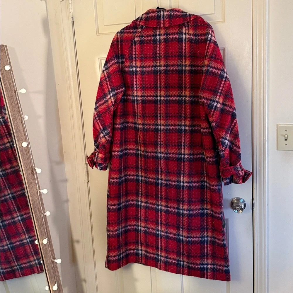 Anthropologie Wool-Blend Check Coat